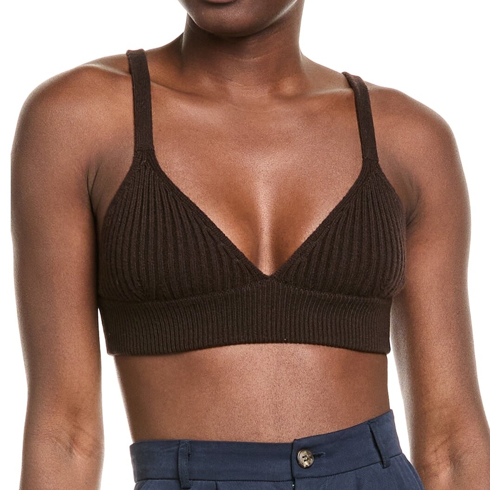Rich Cashmere Brown Ribbed Bralette